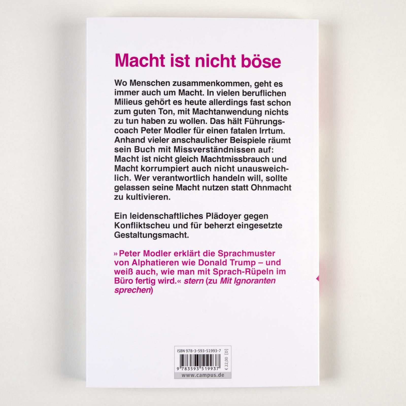 Rückseite: 9783593519937 | Macht | Peter Modler | Taschenbuch | 224 S. | Deutsch | 2025 | Campus