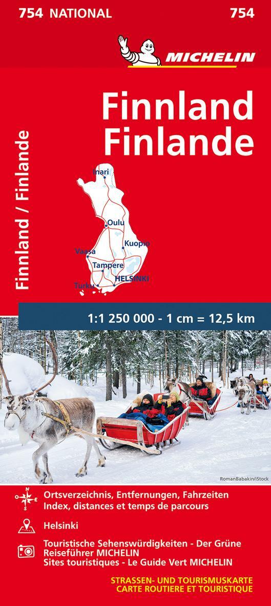Cover: 9782067226555 | Michelin Finnland 1:1.250.000 | Straßen- und Tourismuskarte | Michelin