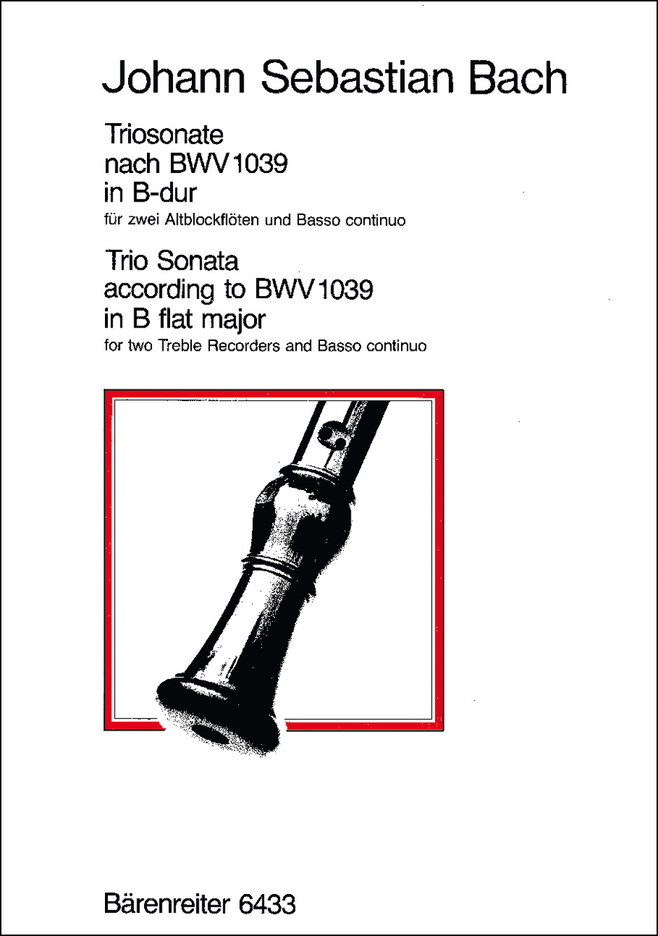 Cover: 9790006479498 | Triosonate Bes BWV1039 | Johann Sebastian Bach | Partitur + Stimmen