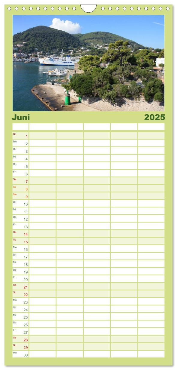 Bild: 9783457120149 | Familienplaner 2025 - Ischia mit 5 Spalten (Wandkalender, 21 x 45...