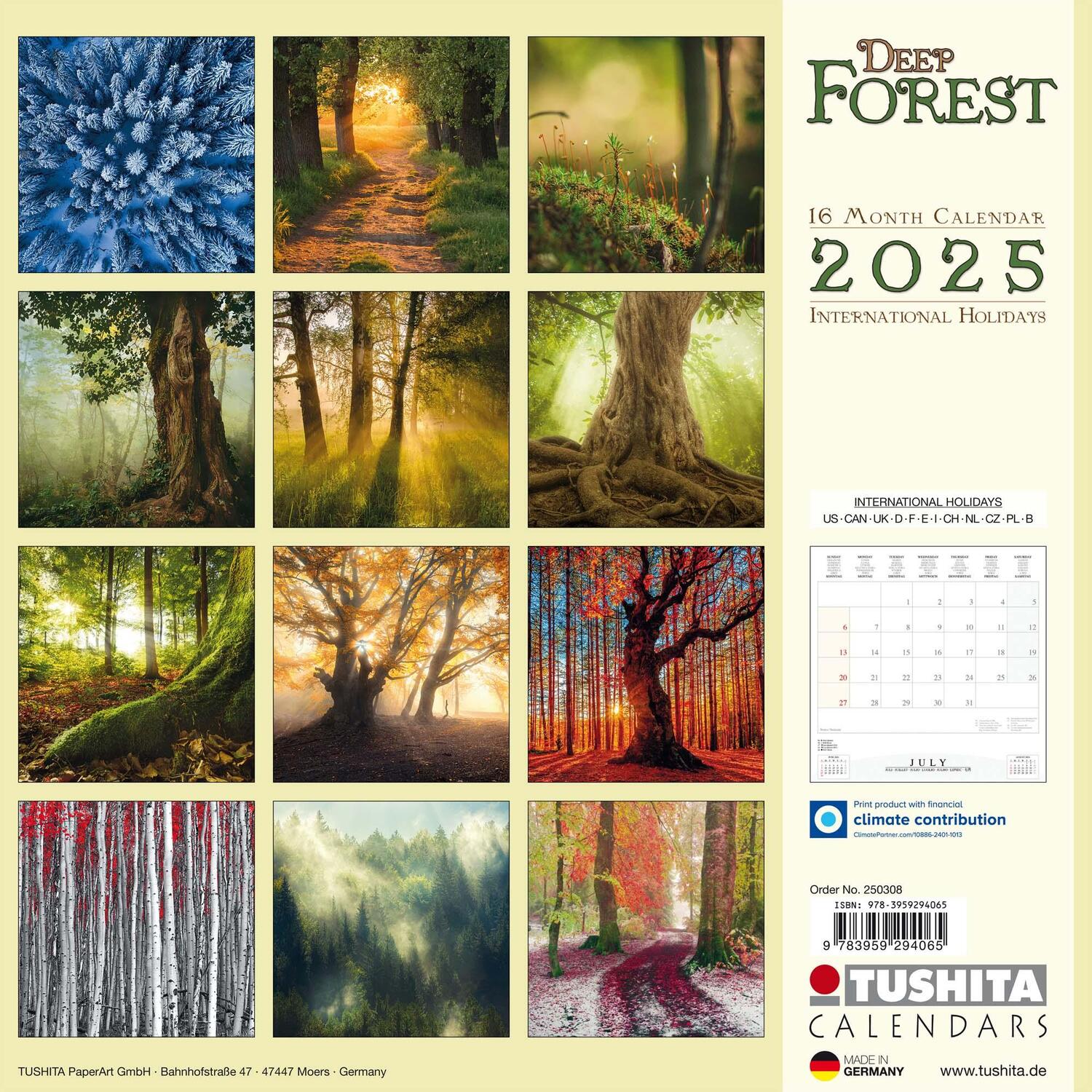 Rückseite: 9783959294065 | Deep Forest 2025 | Kalender 2025 | Kalender | Wonderful World | 28 S.
