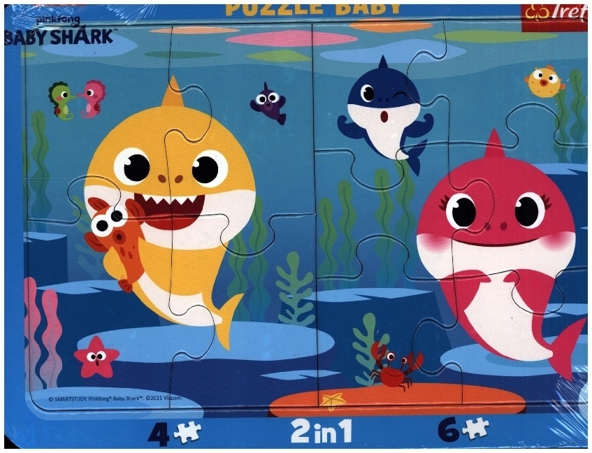 Cover: 5900511800272 | 2 in 1 Baby Puzzle 4 + 6 Teile Happy Sharks (Kinderpuzzle) | Spiel