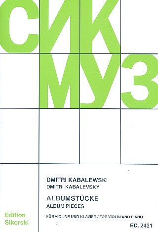 Cover: 9790003039947 | Albumstücke für für Violine und Klavier | Dmitri Kabalevsky | Buch