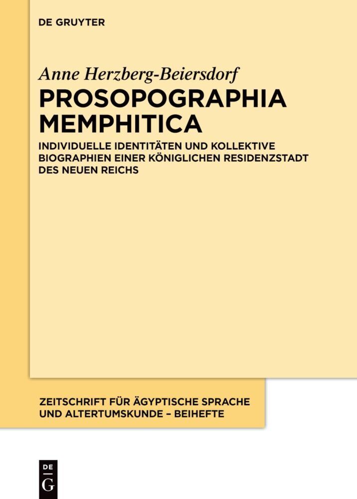 Cover: 9783110783360 | Prosopographia Memphitica | Anne Herzberg-Beiersdorf | Buch | XI