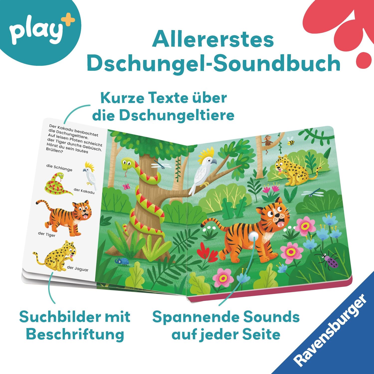 Bild: 9783473456284 | Ravensburger Play+ Mein allererstes Soundbuch: Im Dschungel (Sachen...