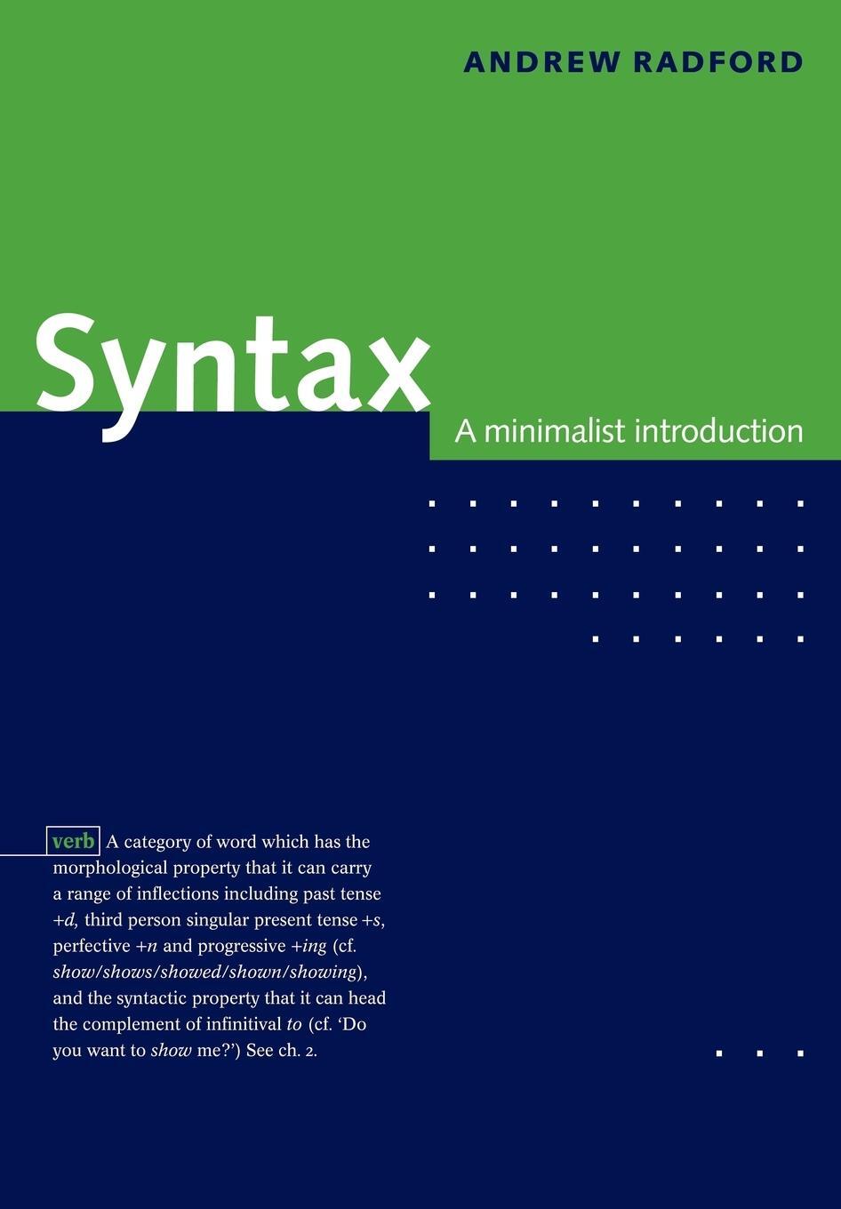 Cover: 9780521589147 | Syntax | A Minimalist Introduction | Andrew Radford | Taschenbuch