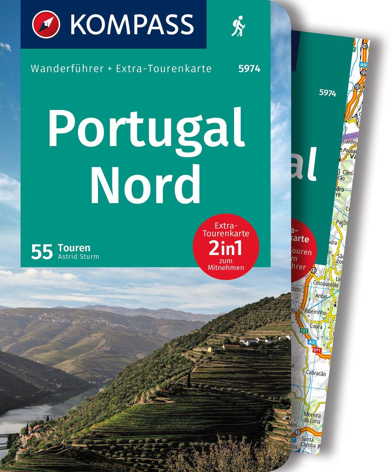 Cover: 9783991214809 | KOMPASS Wanderführer Portugal Nord, 55 Touren | Astrid Sturm | Buch