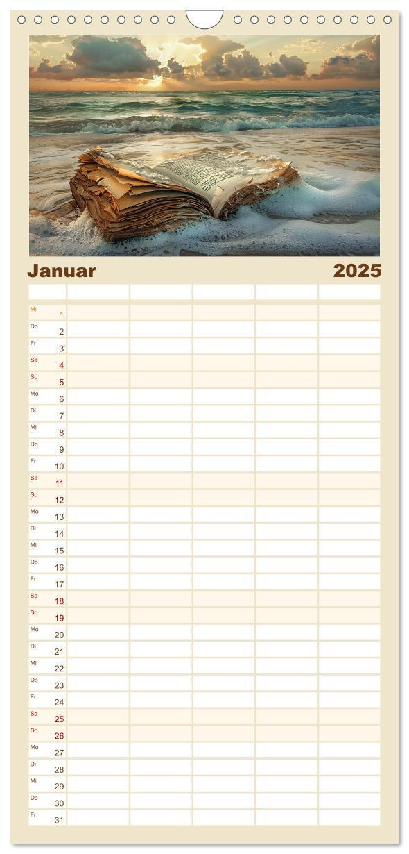 Bild: 9783457150924 | Familienplaner 2025 - Strandgut mit 5 Spalten (Wandkalender, 21 x...