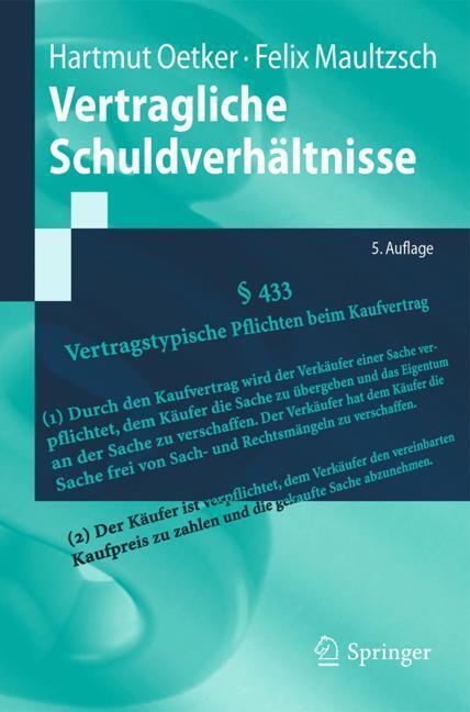 Cover: 9783662574997 | Vertragliche Schuldverhältnisse | Hartmut Oetker (u. a.) | Taschenbuch