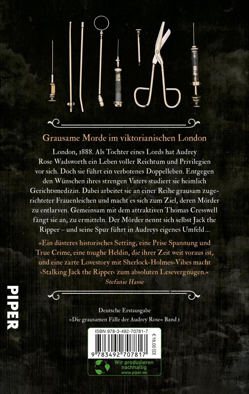 Rückseite: 9783492707817 | Stalking Jack the Ripper | Kerri Maniscalco | Taschenbuch | 416 S.