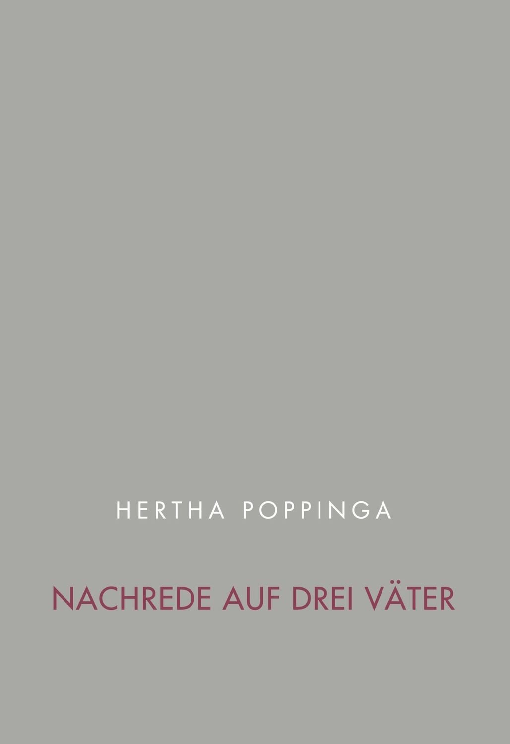 Cover: 9783759734068 | Nachrede auf drei Väter | Hertha Poppinga | Buch | 96 S. | Deutsch