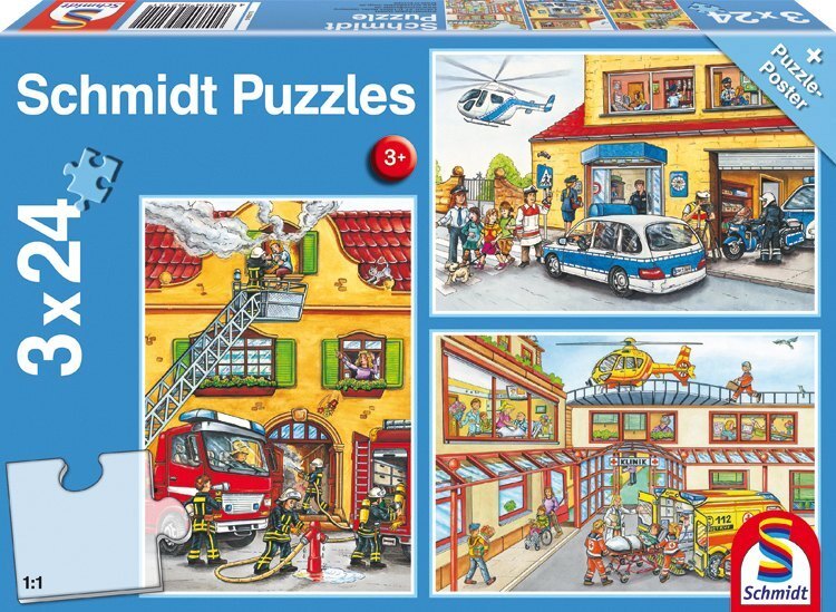 Cover: 4001504562151 | Feuerwehr und Polizei (Kinderpuzzle) | Spiel | In Spielebox | 56215