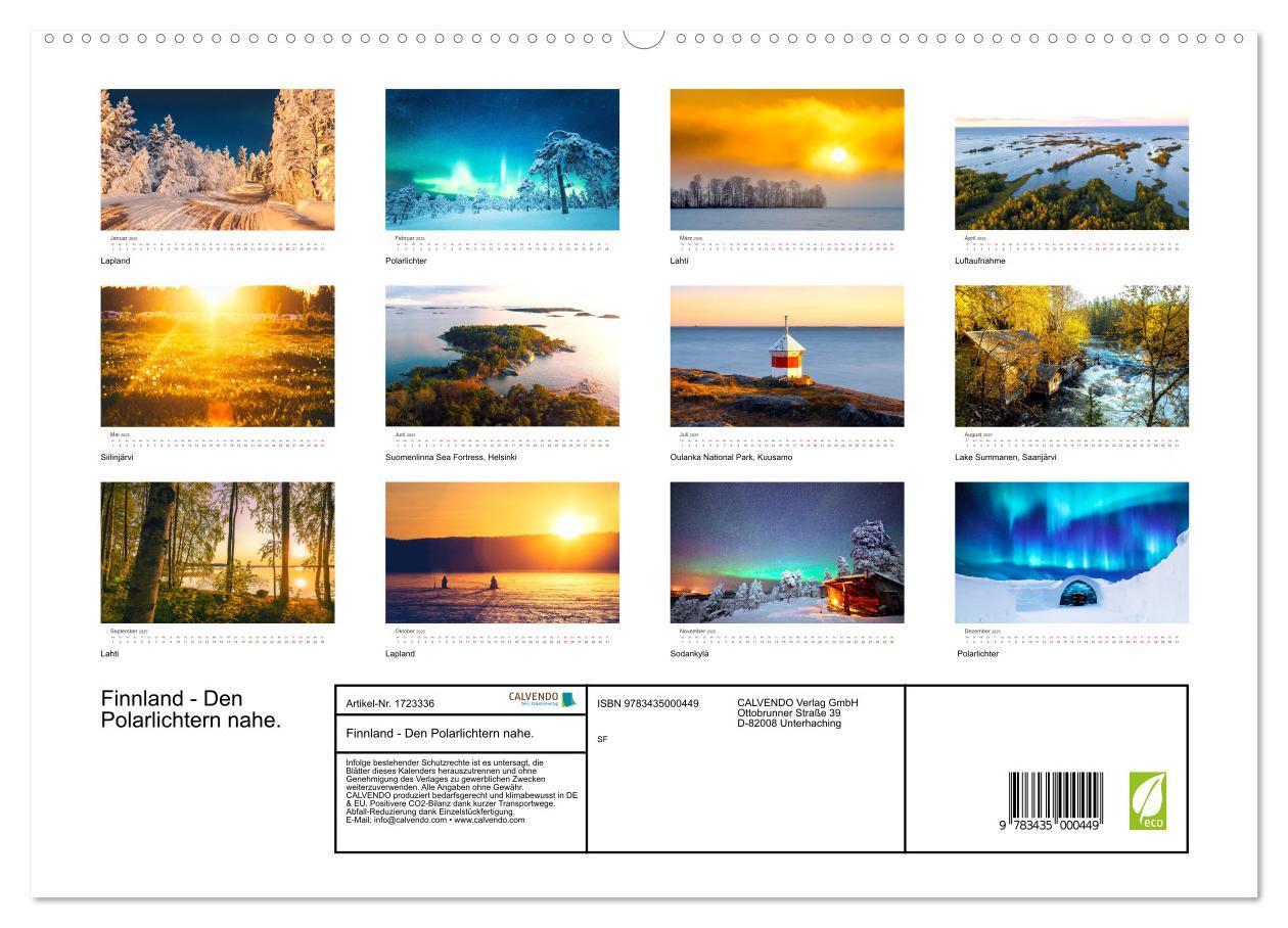 Bild: 9783435000449 | Finnland - Den Polarlichtern nahe. (Wandkalender 2025 DIN A2 quer),...