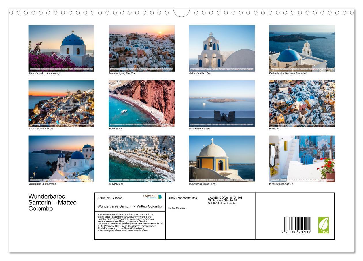 Bild: 9783383950933 | Wunderbares Santorini - Matteo Colombo (Wandkalender 2025 DIN A3...