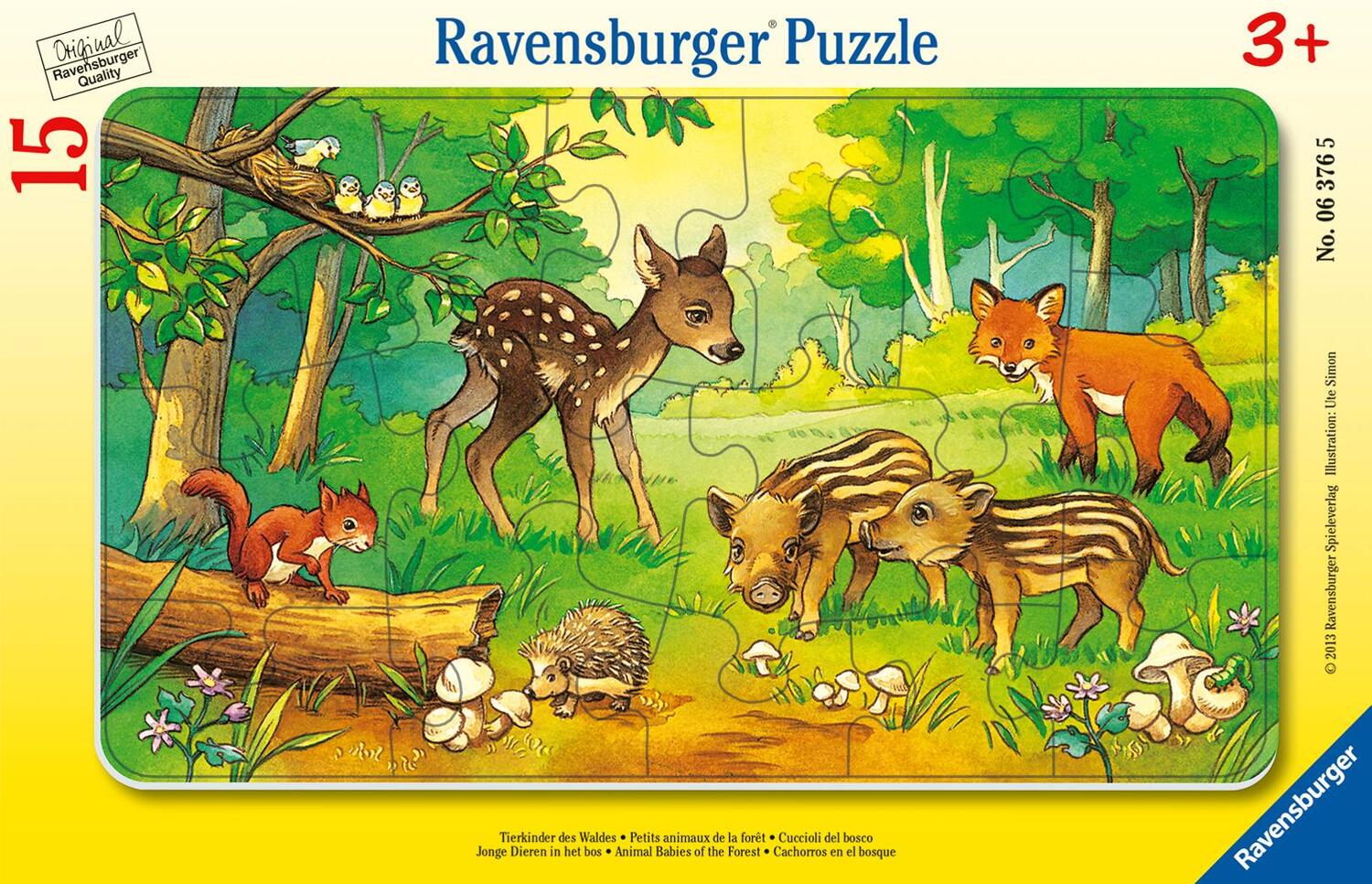 Cover: 4005556063765 | Tierkinder des Waldes. Rahmenpuzzle 15 Teile | Spiel | Deutsch | 2013