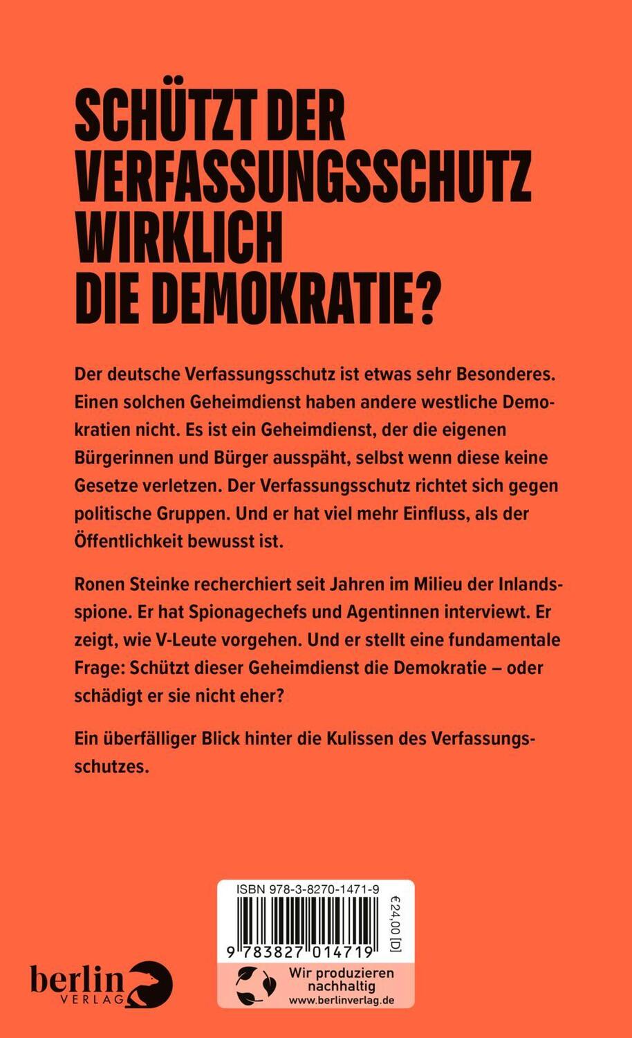 Rückseite: 9783827014719 | Verfassungsschutz | Ronen Steinke | Buch | 224 S. | Deutsch | 2023