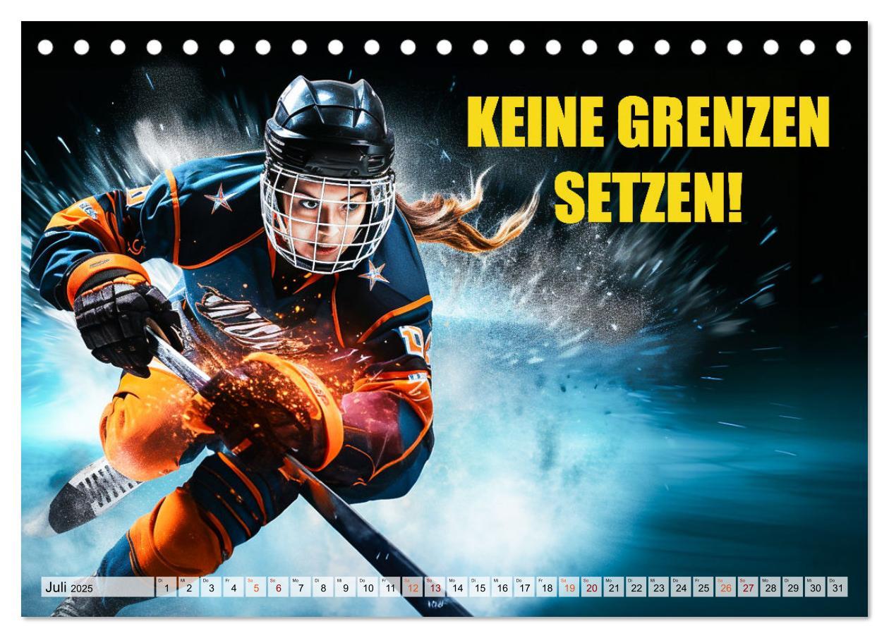 Bild: 9783383863578 | Eishockey und positive Gedanken (Tischkalender 2025 DIN A5 quer),...