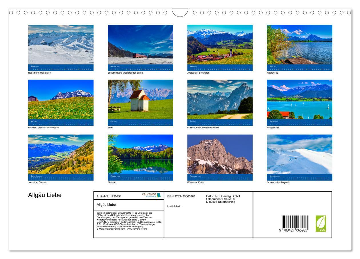 Bild: 9783435065981 | Allgäu Liebe (Wandkalender 2025 DIN A3 quer), CALVENDO Monatskalender