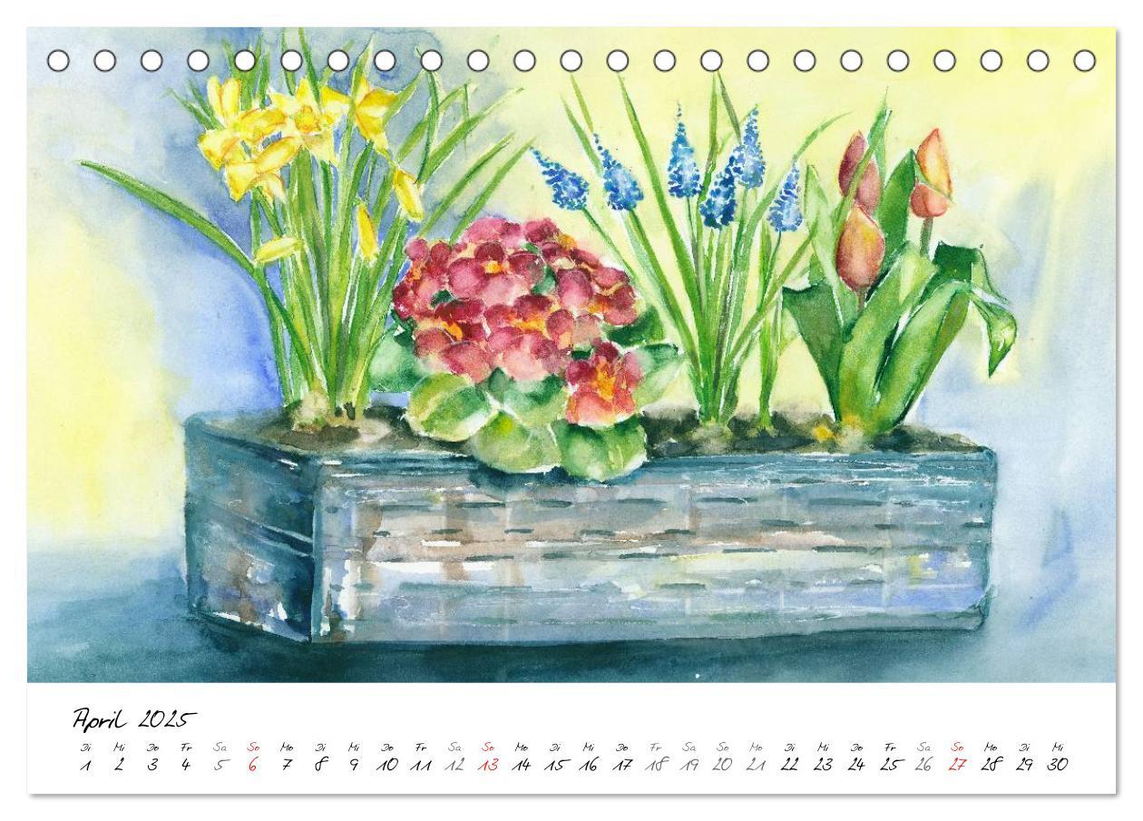 Bild: 9783435501496 | Blumen Blüten Aquarelle (Tischkalender 2025 DIN A5 quer), CALVENDO...