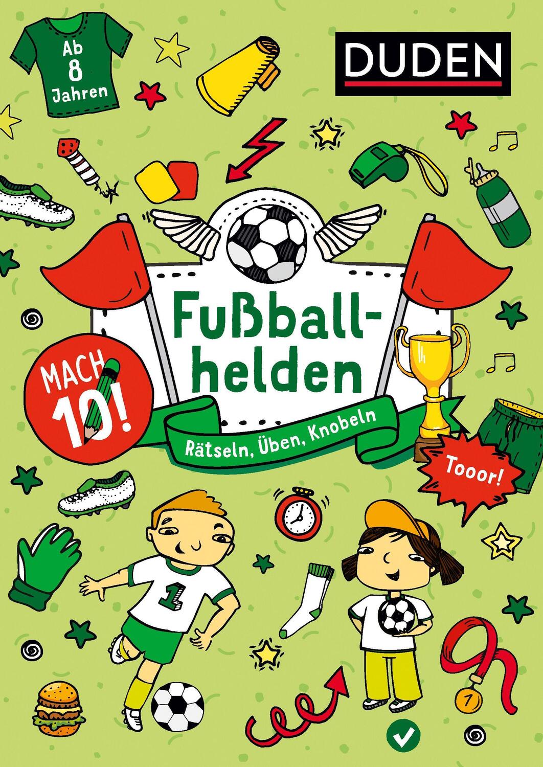 Cover: 9783411720422 | Mach 10! Fußballhelden - Ab 8 Jahren | Rätseln, Üben, Knobeln | Buch