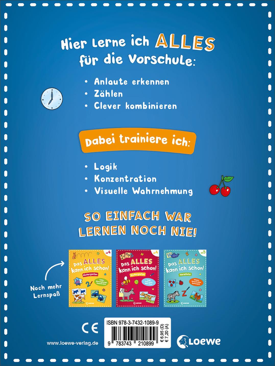 Rückseite: 9783743210899 | Das alles kann ich schon! - Vorschule | Loewe Lernen und Rätseln