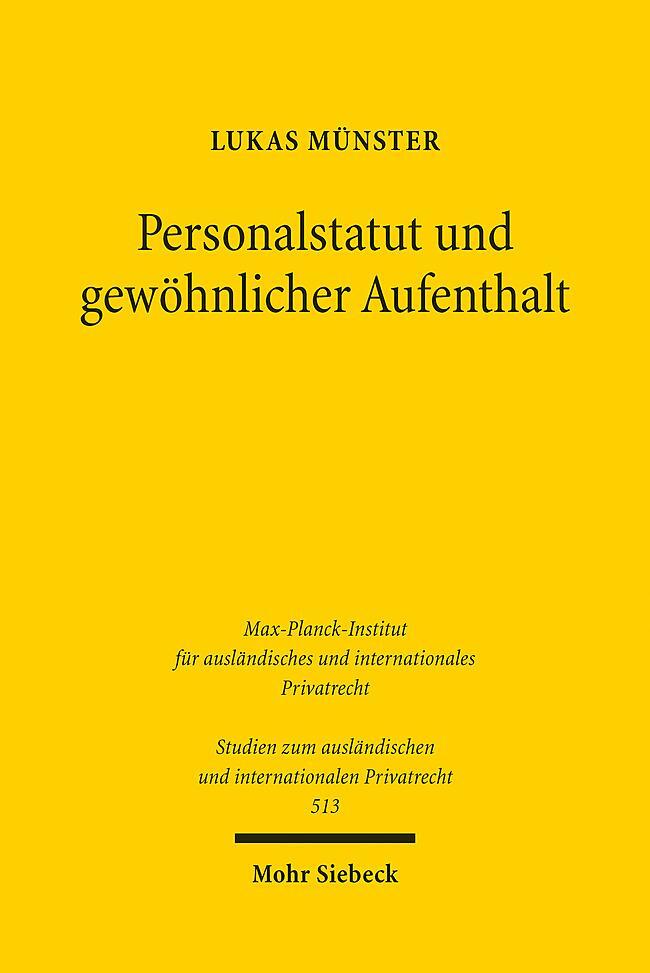 Cover: 9783161625022 | Personalstatut und gewöhnlicher Aufenthalt | Lukas Münster | Buch