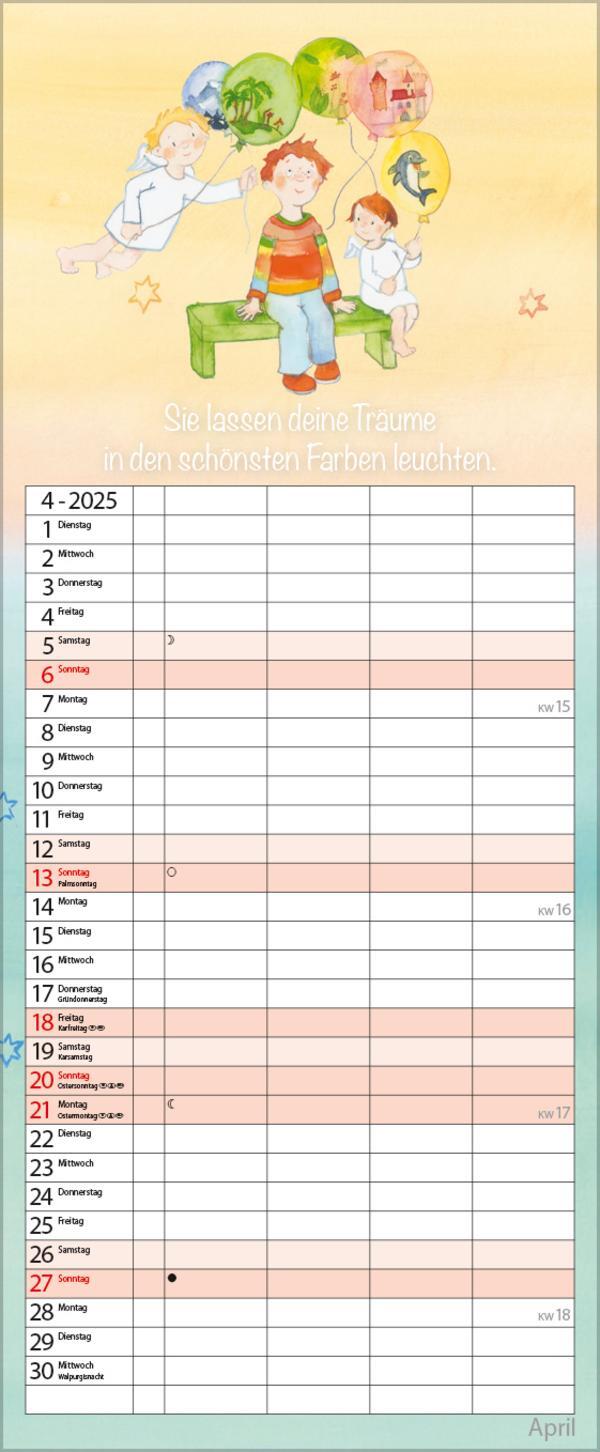 Bild: 9783731876847 | Familientimer Schutzengel 2025 | Verlag Korsch | Kalender | 14 S.