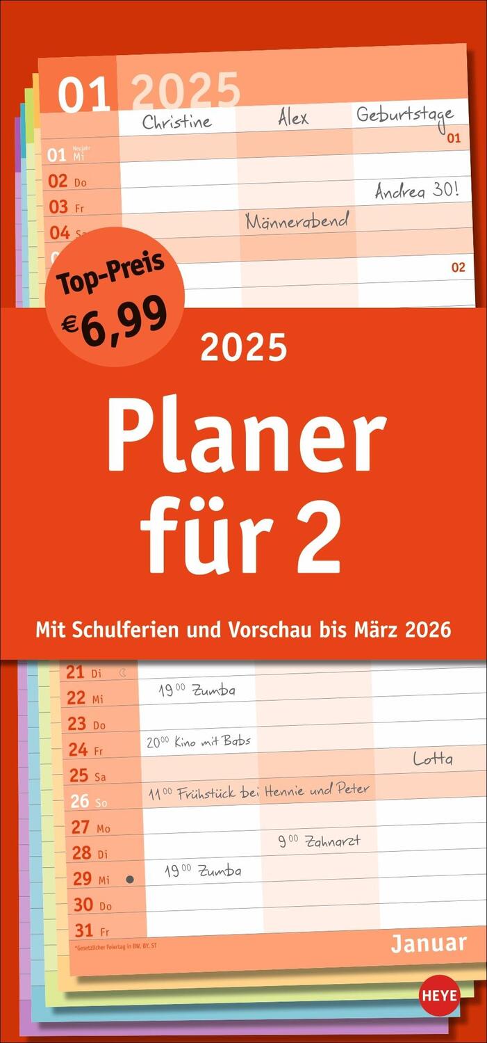 Cover: 9783756405961 | Basic Planer für zwei 2025 | Kalender | Basic Planer Heye | 14 S.