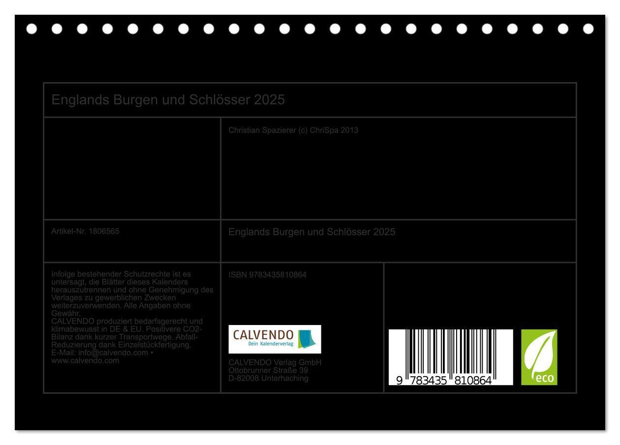 Bild: 9783435810864 | Englands Burgen und Schlösser 2025 (Tischkalender 2025 DIN A5...