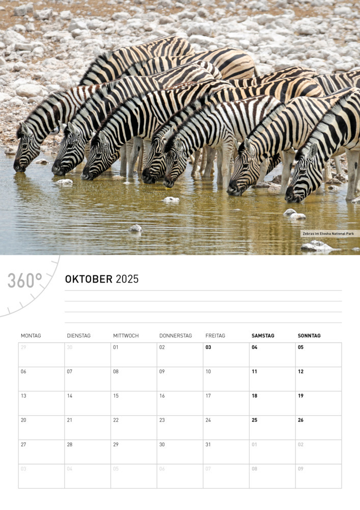 Bild: 9783968555799 | 360° Namibia Broschürenkalender 2025 | Christian Heeb | Kalender