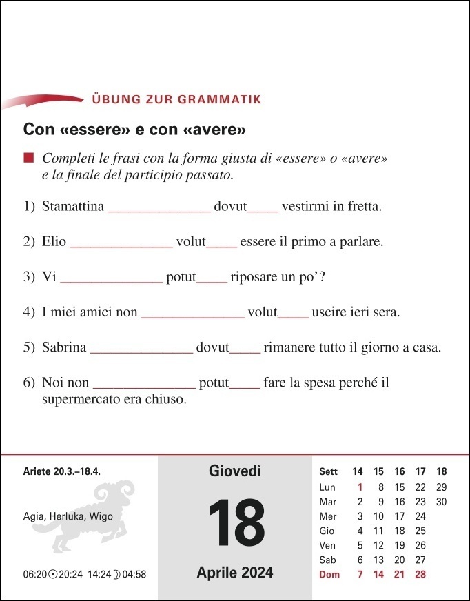 Bild: 9783840031281 | Italienisch Sprachkalender 2024. In nur 10 Minuten täglich...
