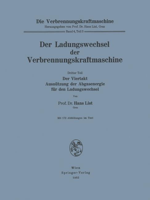 Cover: 9783211802854 | Der Ladungswechsel der Verbrennungskraftmaschine | Hans List | Buch
