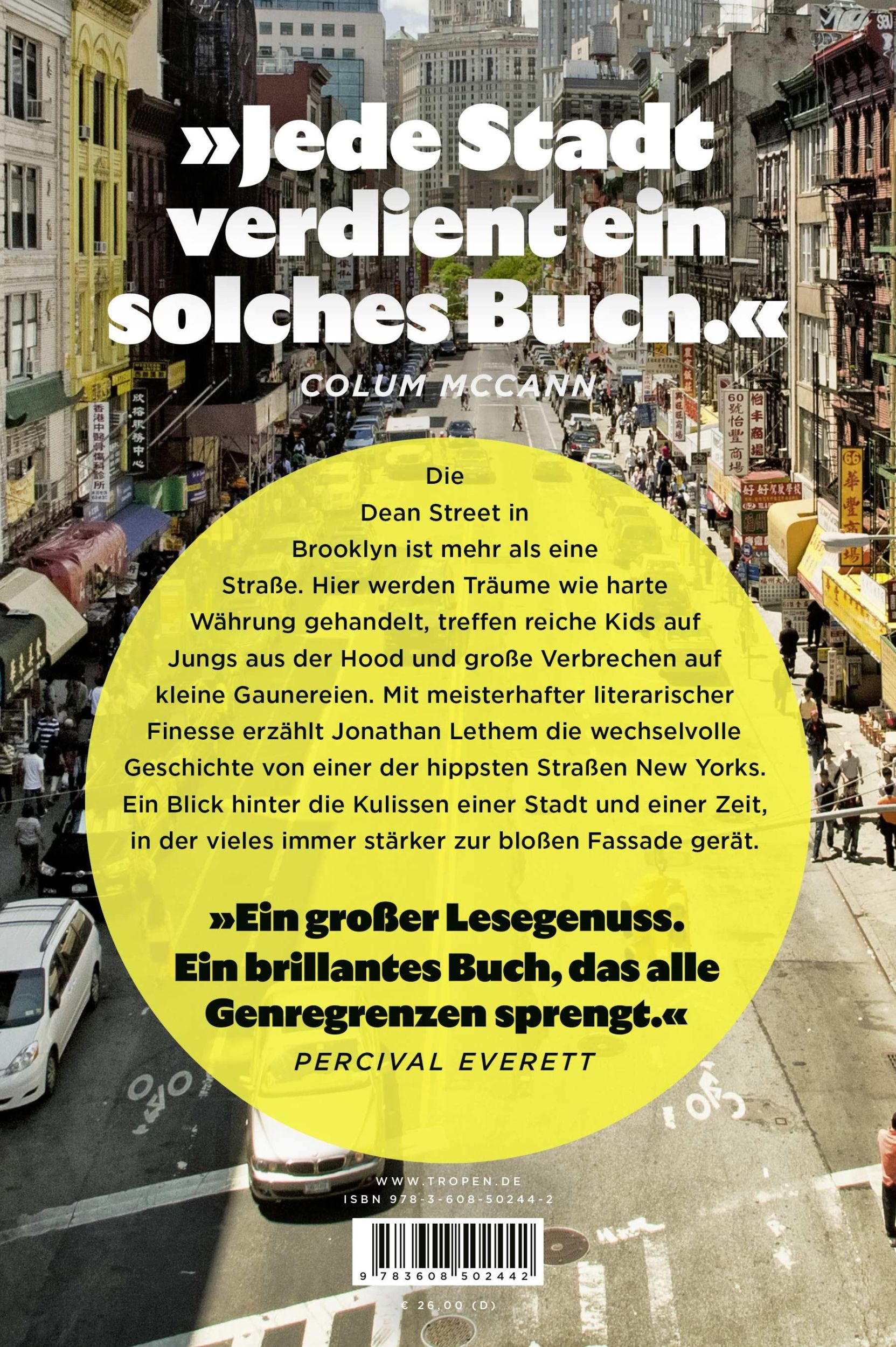 Rückseite: 9783608502442 | Der Fall Brooklyn | Roman | Jonathan Lethem | Buch | 448 S. | Deutsch