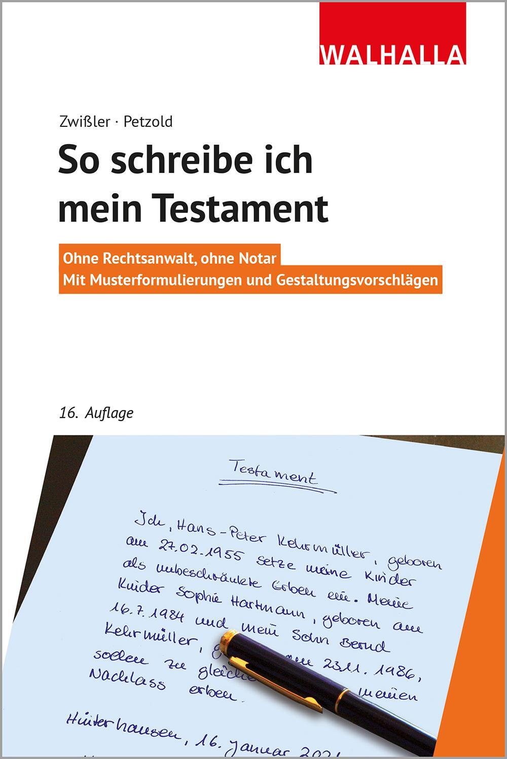 Cover: 9783802941481 | So schreibe ich mein Testament | Finn Zwißler (u. a.) | Taschenbuch