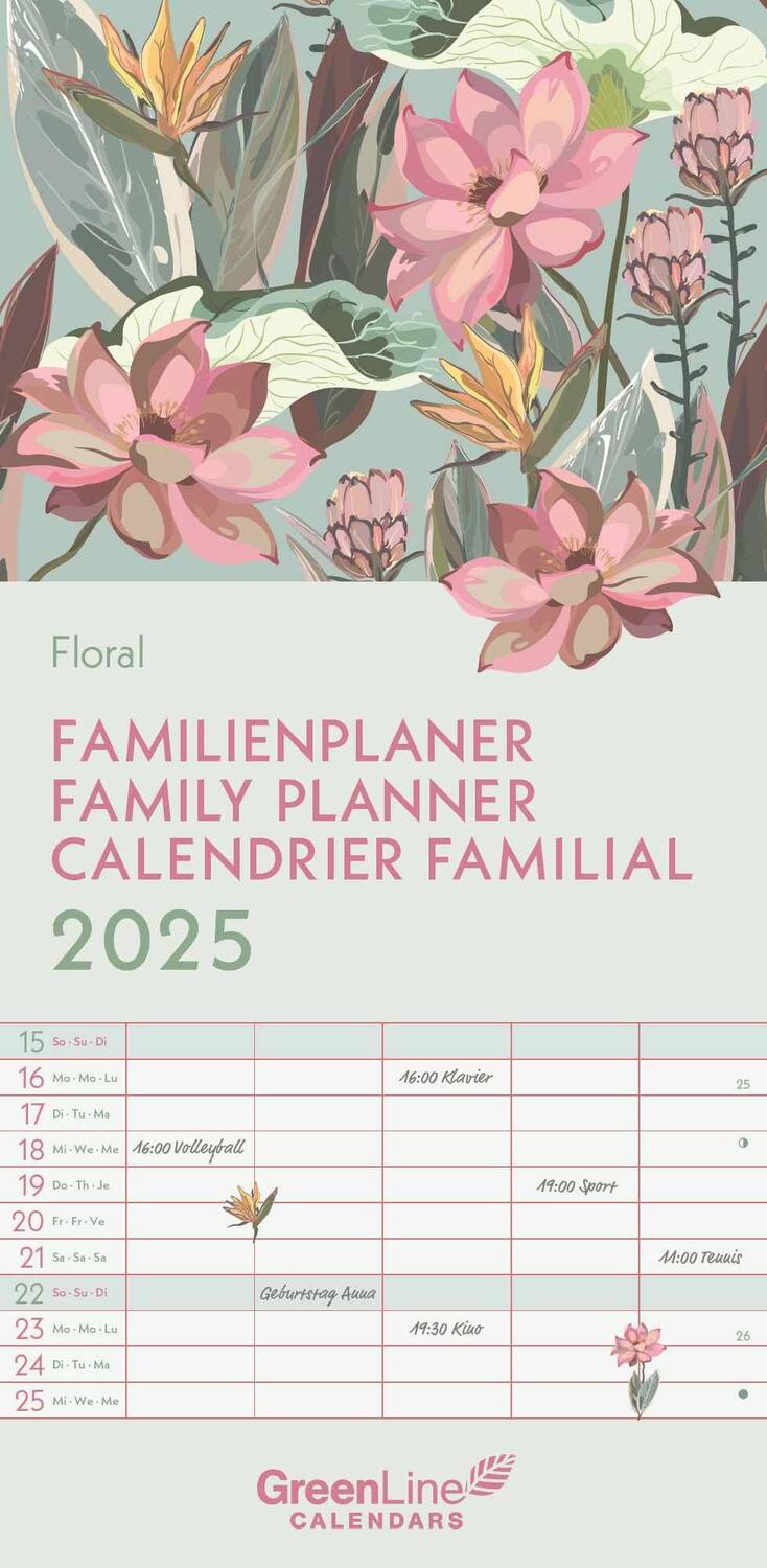 Cover: 4002725981653 | GreenLine Floral 2025 Familienplaner - Familien-Kalender -...