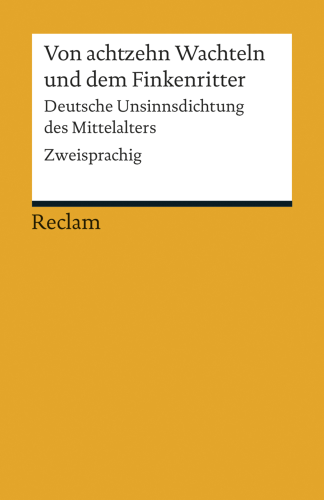 Cover: 9783150192122 | Von achtzehn Wachteln und dem Finkenritter | Horst Brunner | Buch