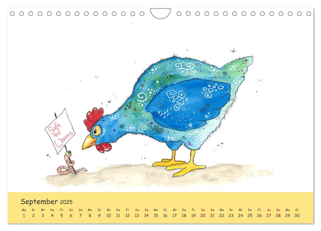 Bild: 9783435104239 | Kunterbunte Hühnerwelt (Wandkalender 2025 DIN A4 quer), CALVENDO...