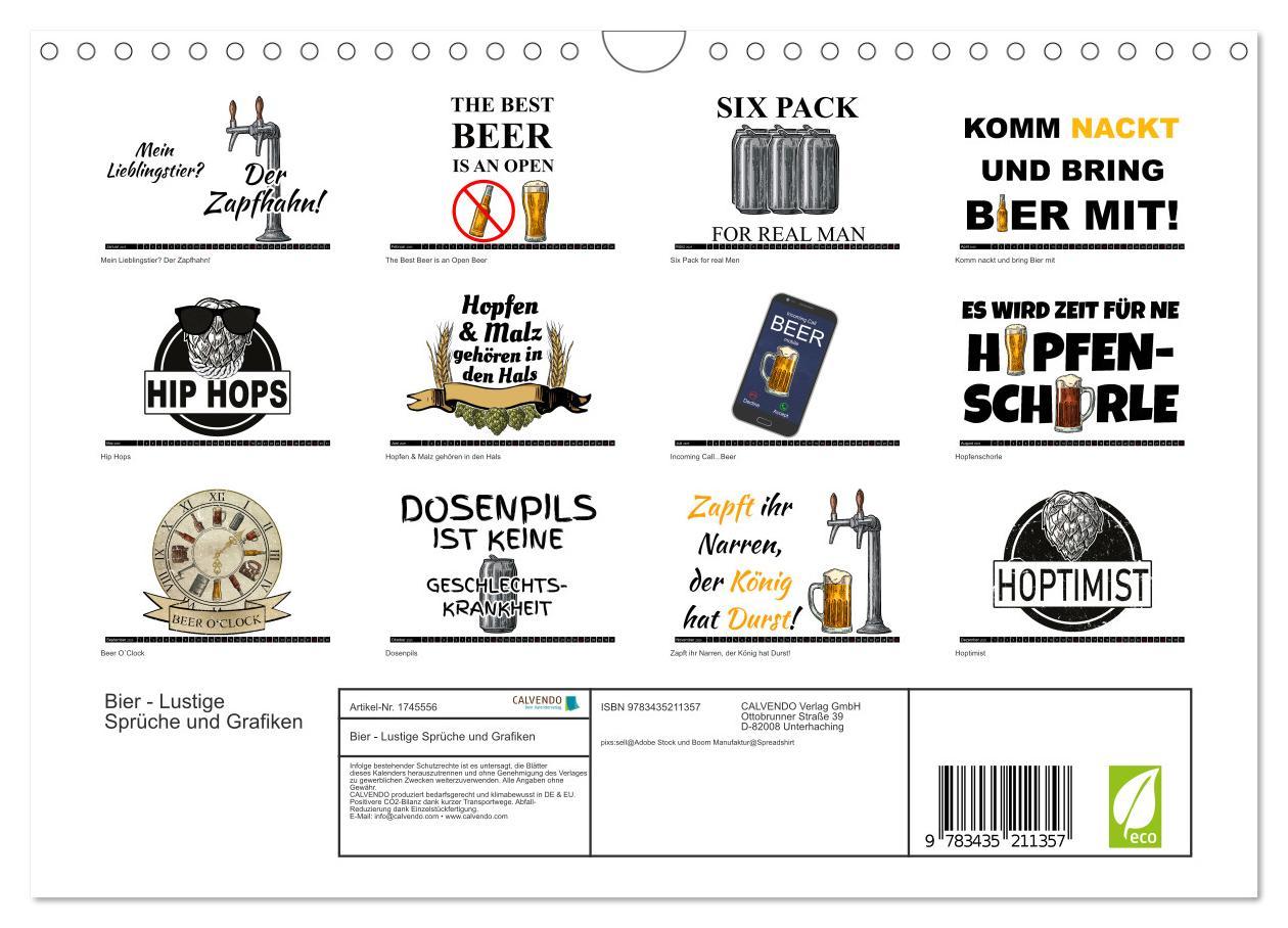 Bild: 9783435211357 | Bier - Lustige Sprüche und Grafiken (Wandkalender 2025 DIN A4...