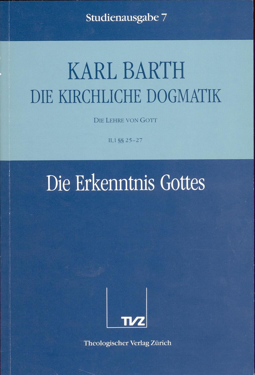 Cover: 9783290116071 | Die Erkenntnis Gottes | Karl Barth | Taschenbuch | Deutsch | 1986