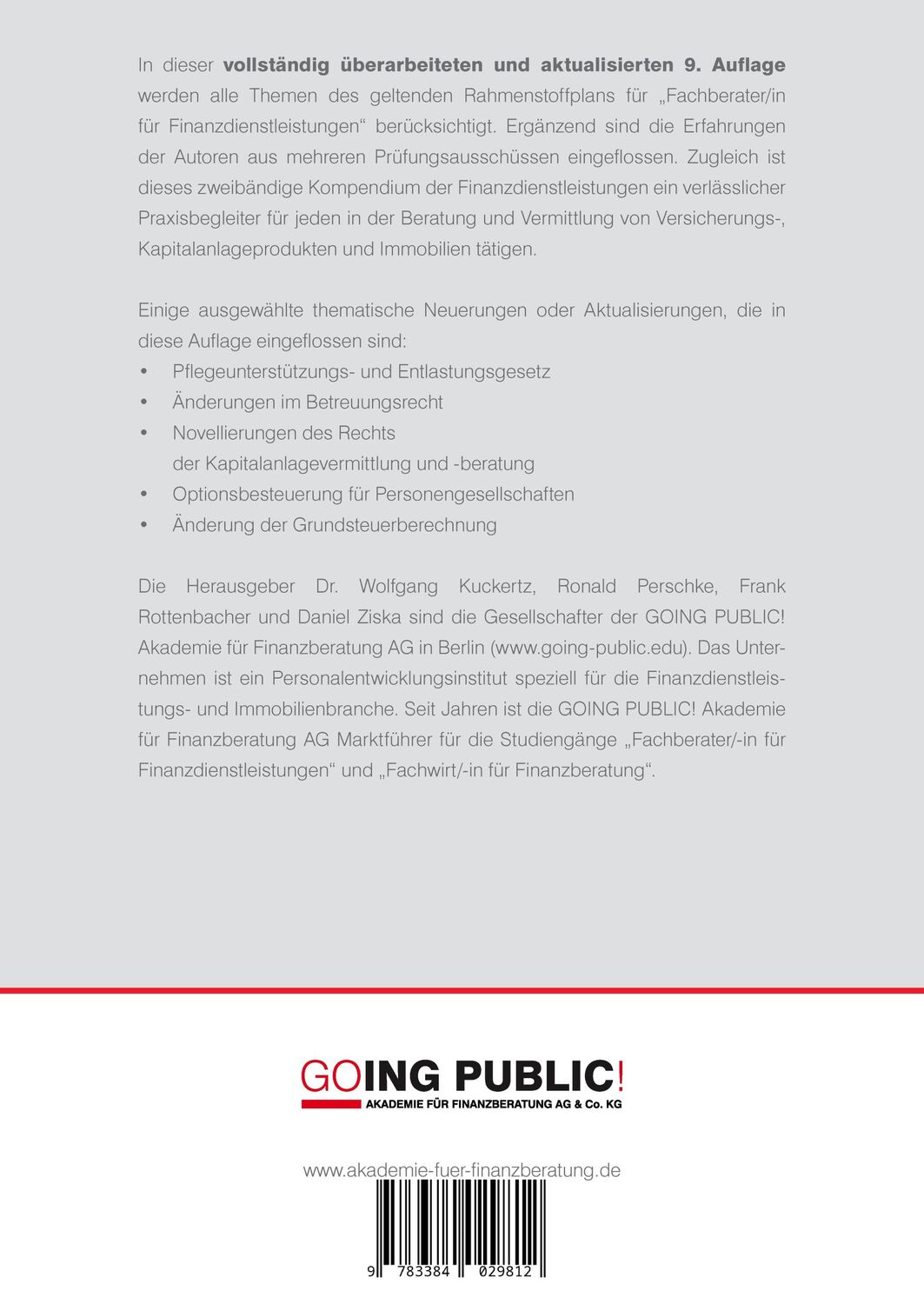 Rückseite: 9783384029812 | Praxiswissen Finanzdienstleistungen | AG | Taschenbuch | Paperback