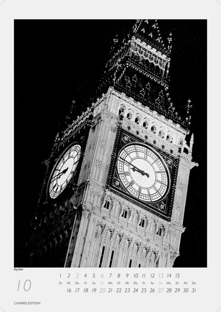 Bild: 9789918620425 | London schwarz-weiss 2024 L 59x42cm | Kalender | 14 S. | Deutsch
