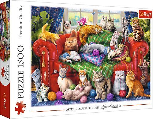 Cover: 5900511261981 | Puzzle 1500 - Katzen auf dem Sofa | Spiel | In Pappschachtel | Deutsch