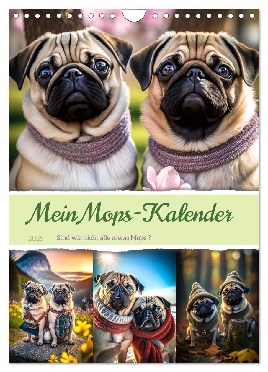 Cover: 9783435871391 | Mein Mops-Kalender (Wandkalender 2025 DIN A4 hoch), CALVENDO...