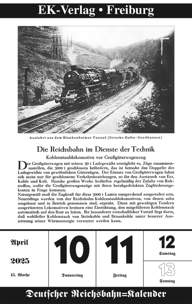 Bild: 9783844659306 | Deutscher Reichsbahn-Kalender 2025 | Kalender | 106 S. | Deutsch