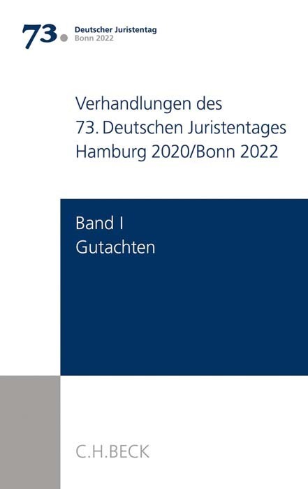 Cover: 9783406738289 | Verhandlungen des 73. Deutschen Juristentages Hamburg 2020/Bonn...