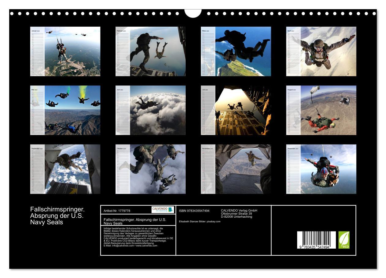 Bild: 9783435547494 | Fallschirmspringer. Absprung der U.S. Navy Seals (Wandkalender 2025...