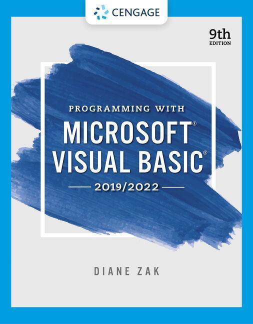 Cover: 9780357674000 | Programming with Microsoft Visual Basic 2019/2022 | Diane Zak | Buch
