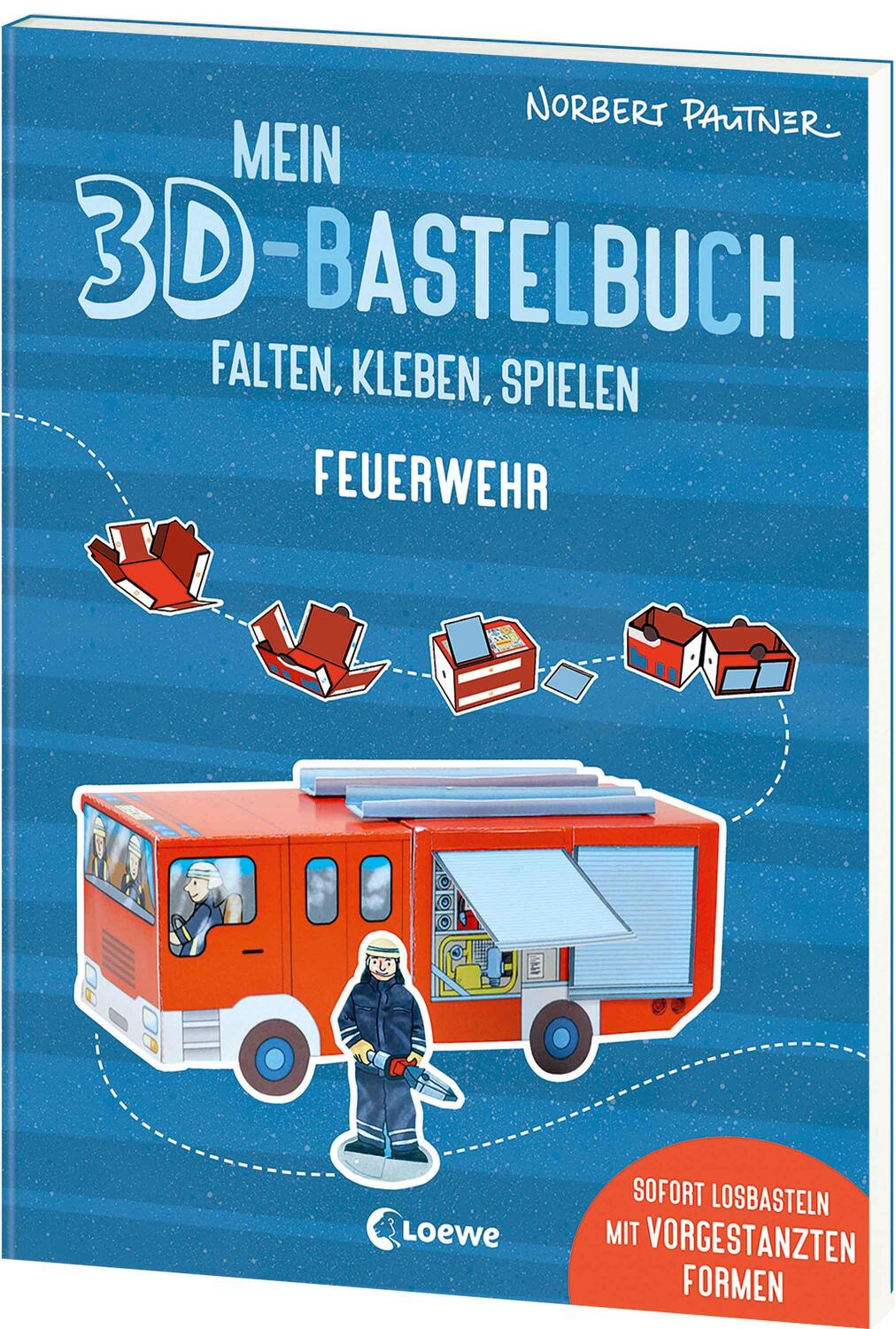 Cover: 9783743219427 | Mein 3D-Bastelbuch - Falten, kleben, spielen - Feuerwehr | Pautner