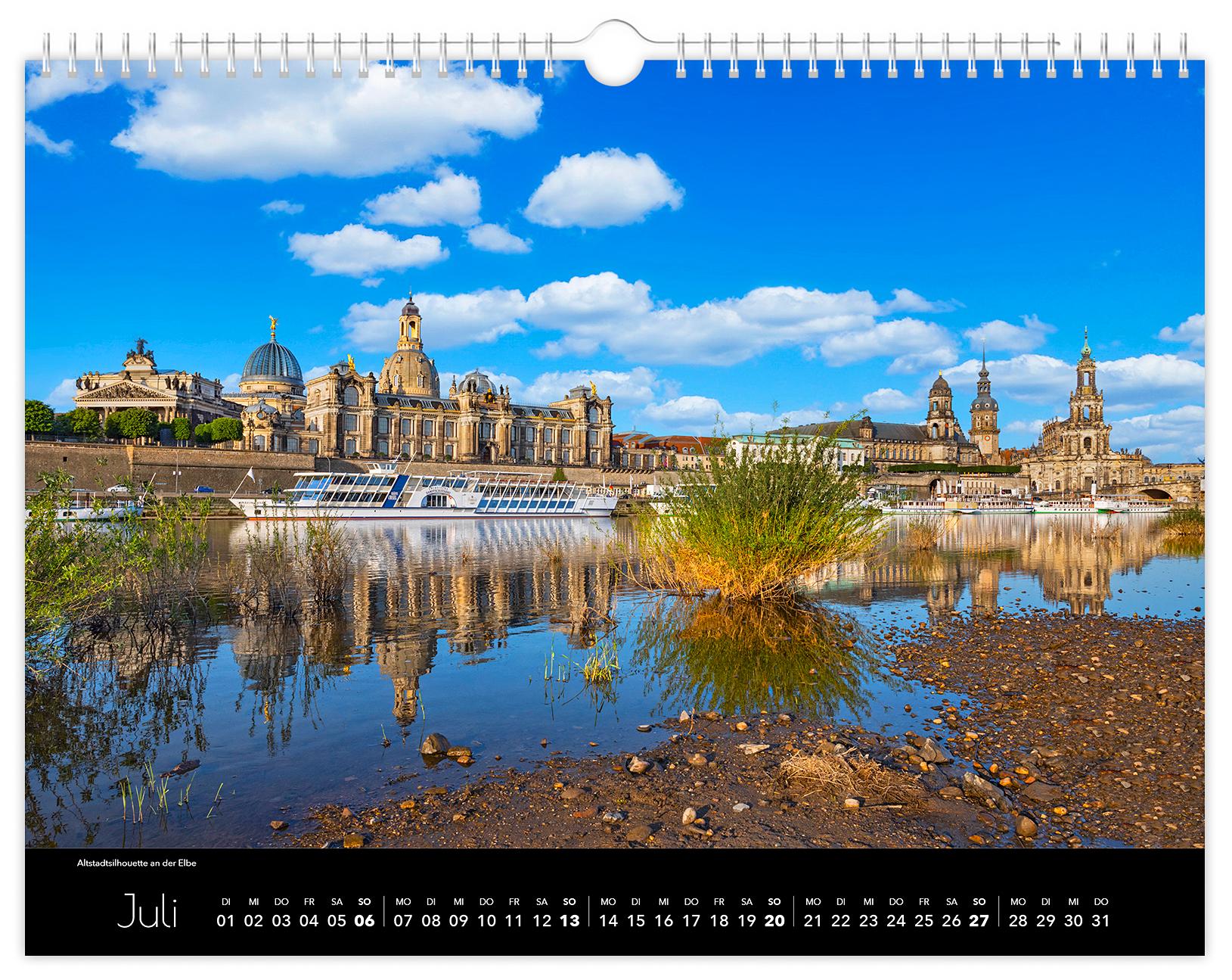 Bild: 9783910680586 | Kalender Dresden Elbflorenz 2025 | 40 x 30 cm schwarzes Kalendarium