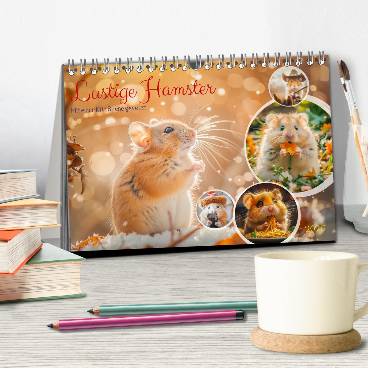 Bild: 9783435084876 | Lustige Hamster (Tischkalender 2025 DIN A5 quer), CALVENDO...